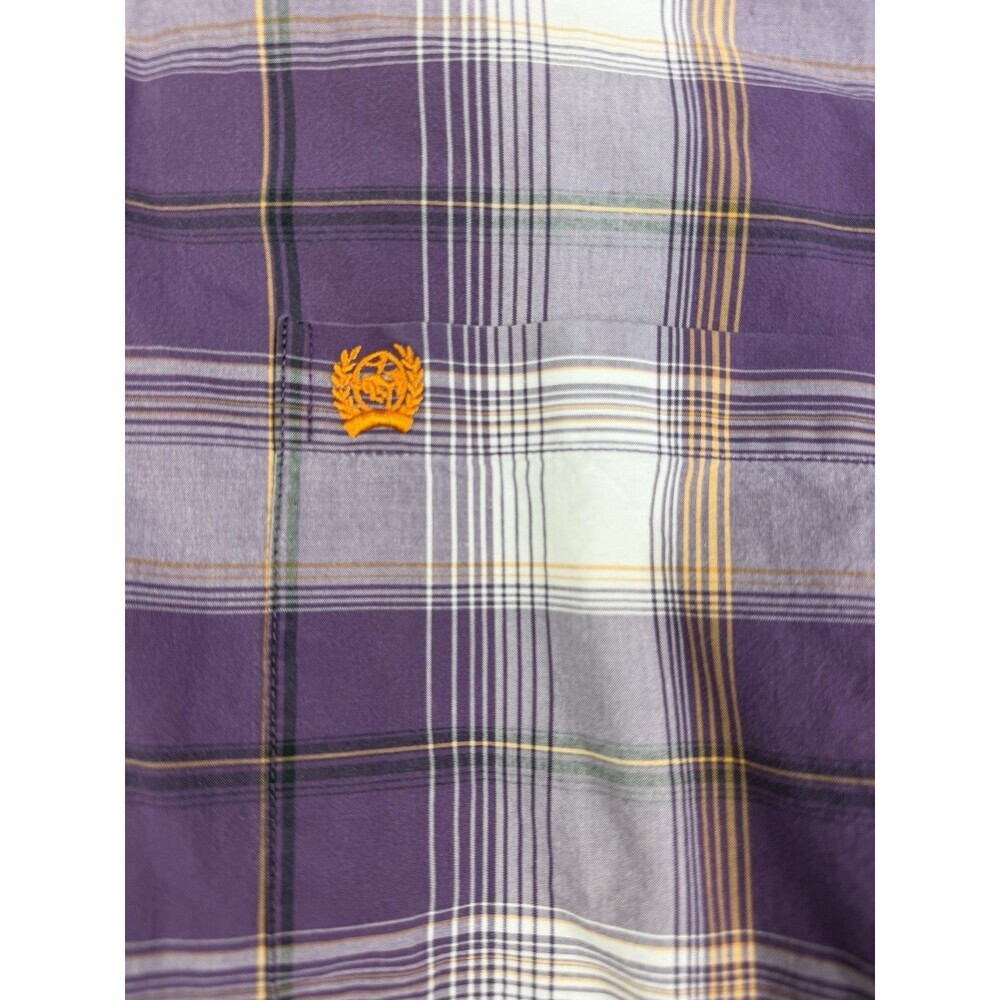 Cinch Shirt Mens Size M Purple Plaid Long Sleeve Button Downs Western Cowboy - Picture 3 of 10